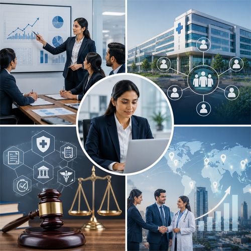 Hospital Administration vs Healthcare Management Hospital administration professional managing daily operations, staff coordination, patient services, and hospital facilities